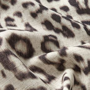 Viscose-linnen-mix Luipaardprint digitale print – amandel/zwart, 