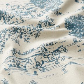 Decostof Panama rit – jeansblauw/natuur, 