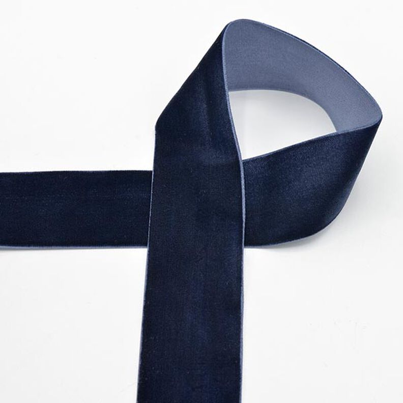 Fluweelband Effen [36 mm] – marineblauw,  image number 1