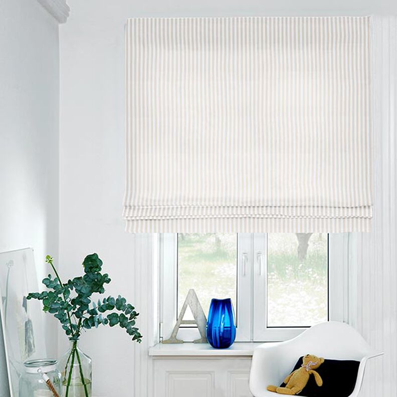 Decostof Half panama Lengtestrepen – lichtbeige/wit,  image number 6
