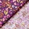 Katoenen stof Cretonne Weidebloemen – aubergine/roze,  thumbnail number 4