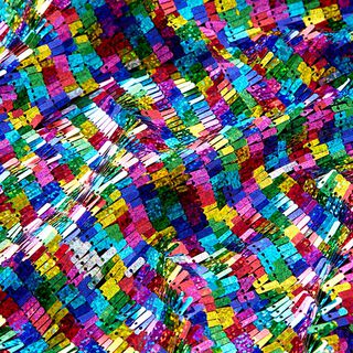 Paillettenjersey kleurrijke glitterfranjes, 