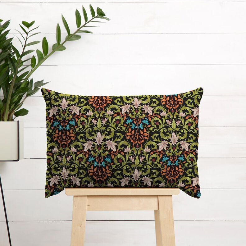 Decostof Half panama Bladornamenten – zwart/pijn,  image number 7