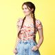 GOTS katoenjersey vogels & bloemen | Tula – roze,  thumbnail number 3