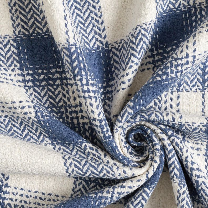 Mantelstof Katoenmix geruit – blauwgrijs/ivoor,  image number 3