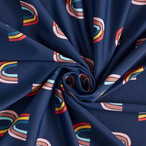 Badpakstof abstracte regenbogen – marineblauw,  image number 3