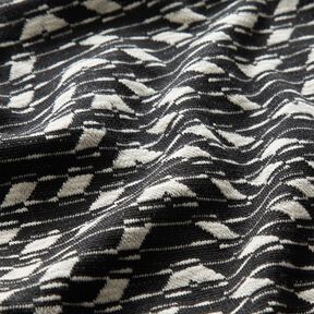 Gebreid jacquard geometrisch patroon – zwart/wit, 
