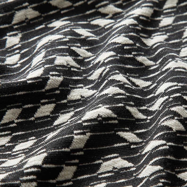 Gebreid jacquard geometrisch patroon – zwart/wit, image number 2