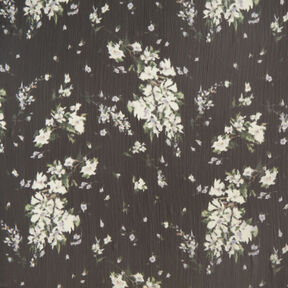 Chiffon glinsterende naaldstrepen in batik-look – zwart/wit, 
