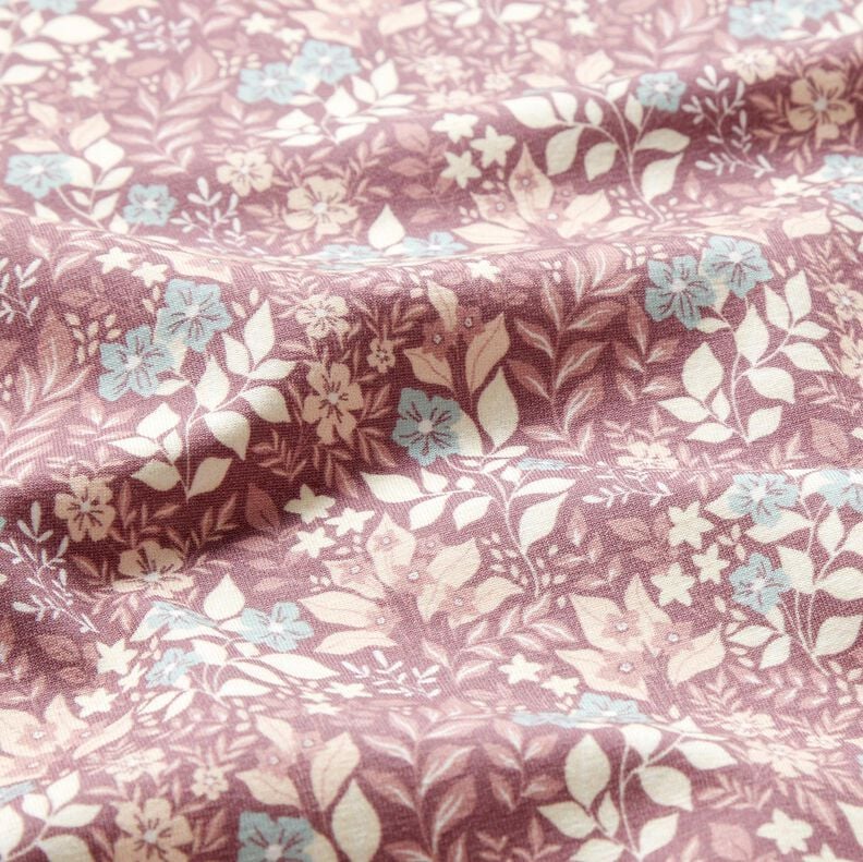 Katoenflanel Herfstbloemenweide – pruimen,  image number 2