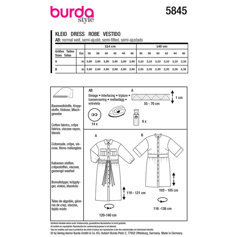 Jurk | Burda 5845 | 36-46, image number 9