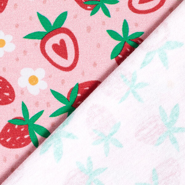 Katoenjersey Schattige aardbeien | PETIT CITRON – roze,  image number 4