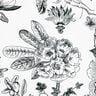 Decostof Half panama pittoreske bloemen – wit/zwart,  thumbnail number 5