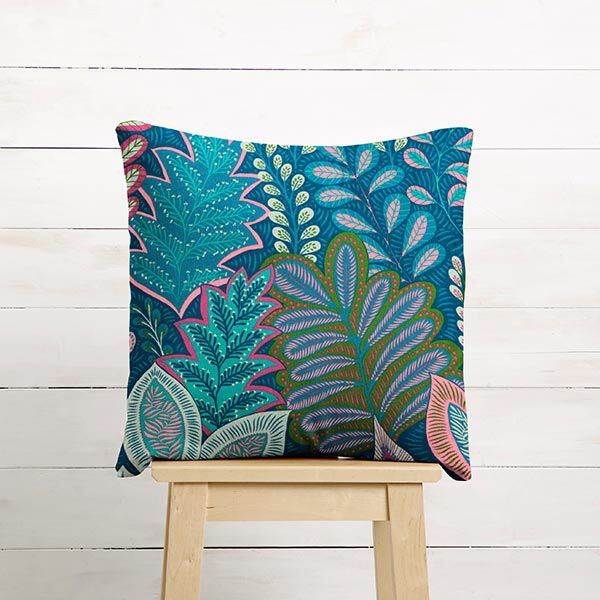 Decostof half panama botanisch – marineblauw,  image number 3