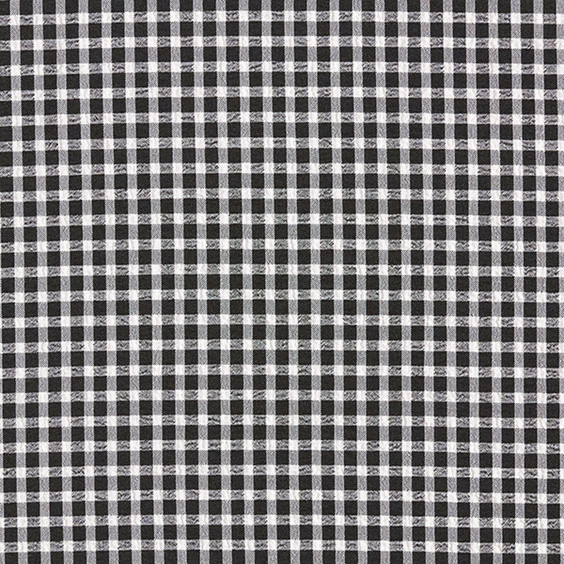 Seersucker kleine ruiten – zwart/wit,  image number 1
