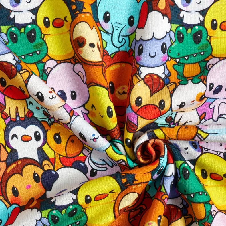 Alpenfleece schattige dierenbende Digitaal printen – citroengeel,  image number 3