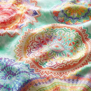 Outdoorstof Canvas Mandala – mintgroen | Stofrestant 50cm, 