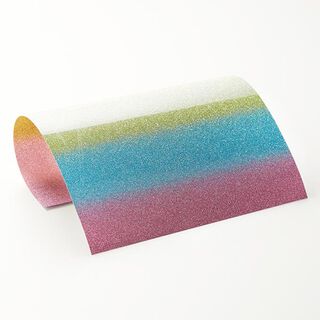 Strijkfolie glitter regenboog Din A4 – turkoois/roze, 
