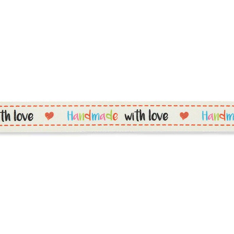 Band Handmade with Love [ 15 mm ] – ecru/bruin,  image number 2