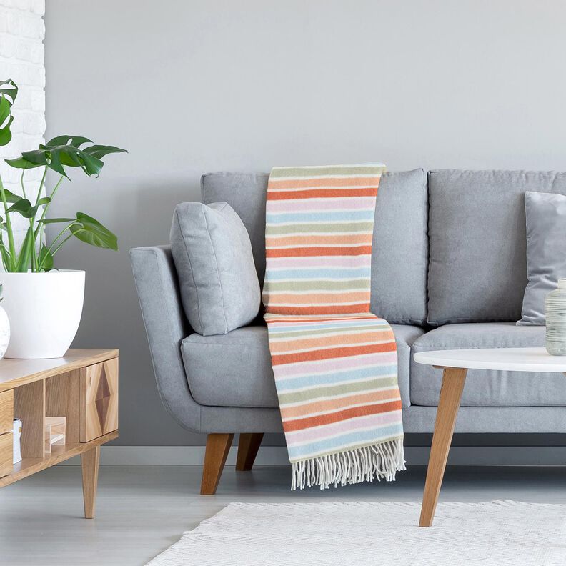 antipilling fleece kleurrijke strepen – wit,  image number 5