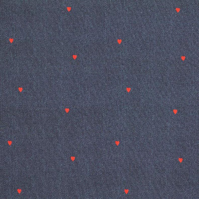 Katoenjersey Jeanslook harten Digitaal printen – blauwgrijs/vuurrood, image number 1