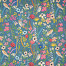 Outdoorstof Canvas canvas vogels en bloemen – staalblauw,  thumbnail number 1