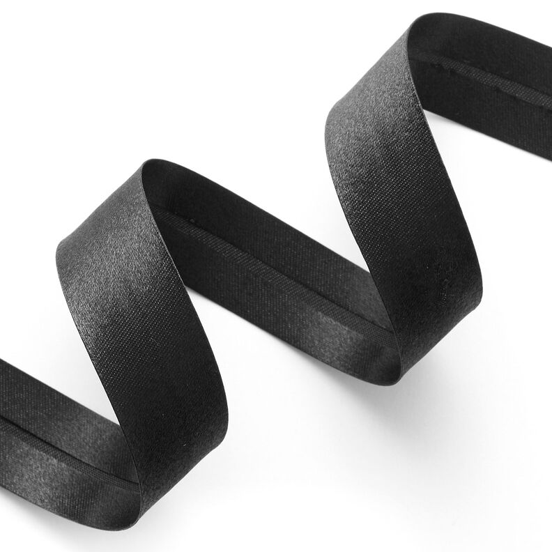 Biasband Satijn [20 mm] – zwart,  image number 2