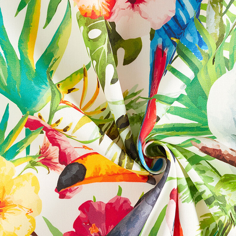 Outdoorstof Canvas Tropische vogel – wit/groen,  image number 3