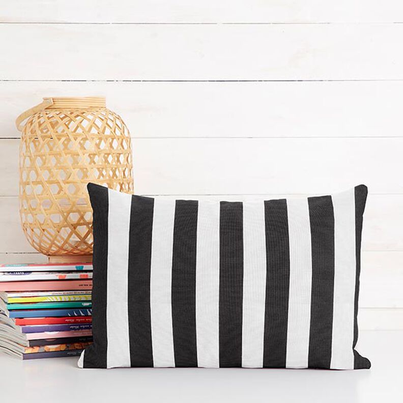 Decostof Canvas Strepen – zwart/wit,  image number 7