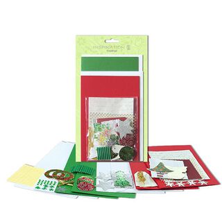 Kaarten-knutselset Kerstmis  – groen/rood, 