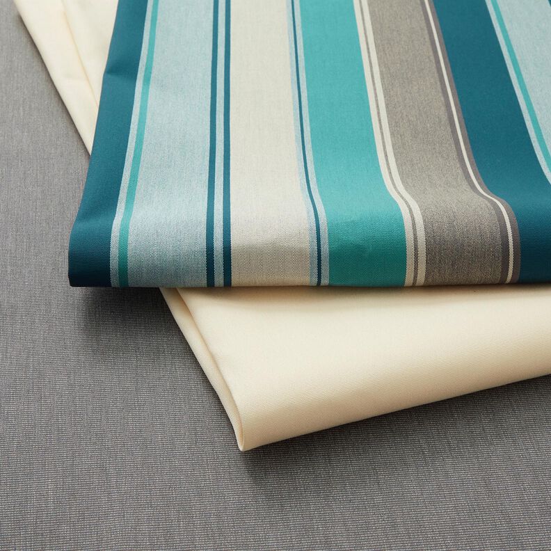 Outdoorstof Canvas gemengde strepen – blauwe spar/greige,  image number 5