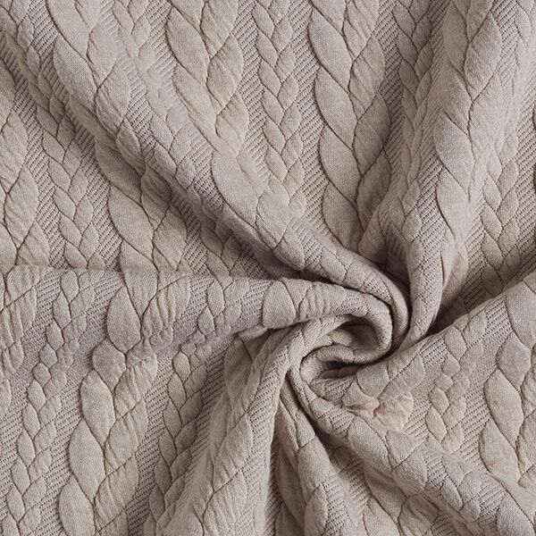 Jerseyjacquard cloqué kabelsteekpatroon – beige,  image number 3