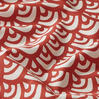 Decostof Canvas Geometrische bogen – vuurrood/wit, 