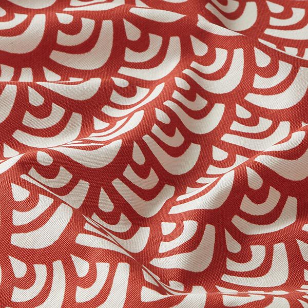 Decostof Canvas Geometrische bogen – vuurrood/wit, image number 2