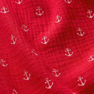 Mousseline/dubbel gehaakte stoffen Anker – signaalrood, 