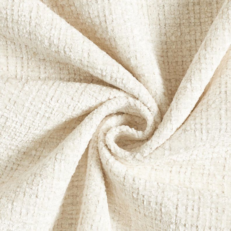 Bekledingsstof Chenille Effen – ecru | Stofrestant 50cm,  image number 1