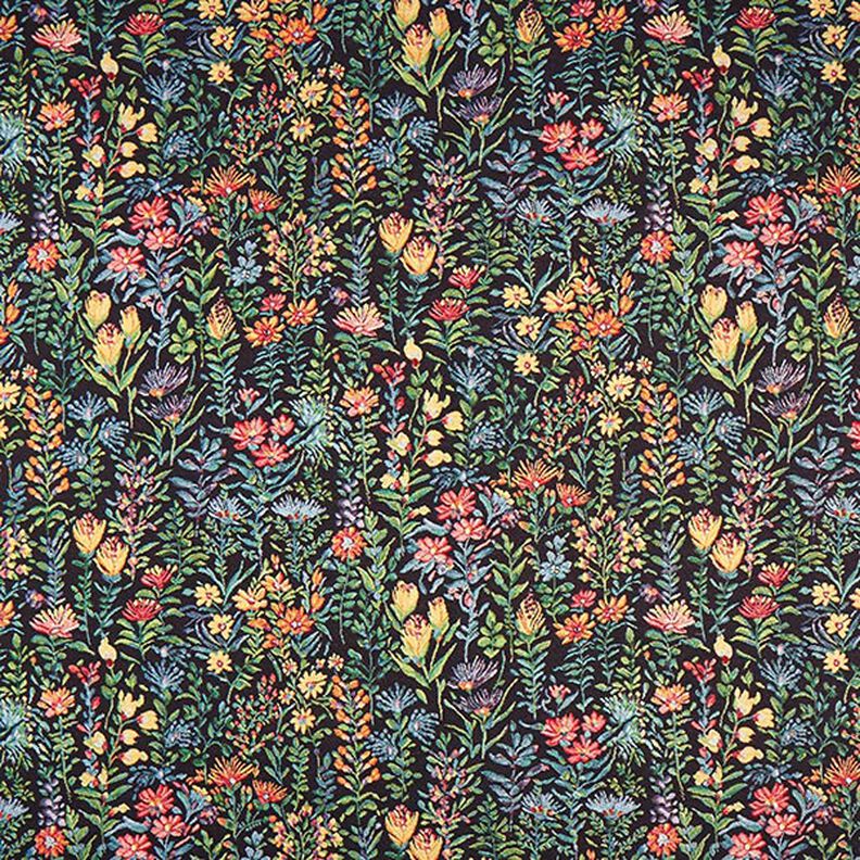 Decostof Gobelin Kleine bloemetjes – zwart, image number 1