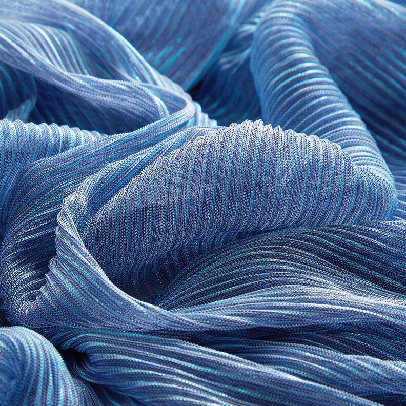 Transparante plissé glitterstrepen – blauw,  image number 5