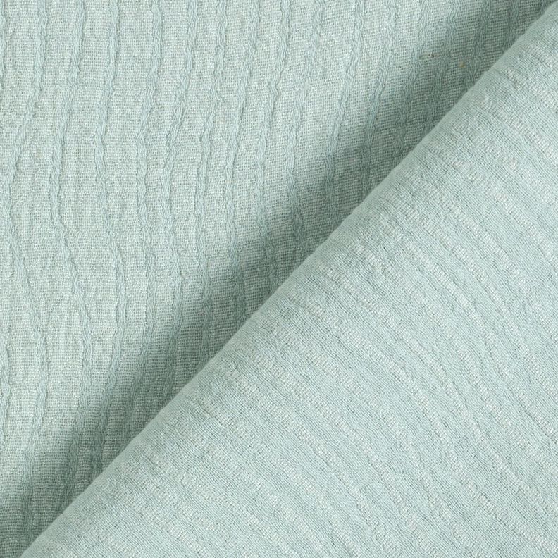 Linnen-katoen-mix Jacquard Golvenmotief – licht mint,  image number 1
