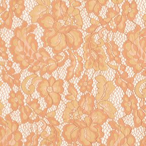 Kanten stof romantische bloemen – zalm/vanillegeel, 