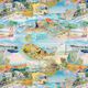 Decostof Half panama Landschap – blauw/ecru,  thumbnail number 1