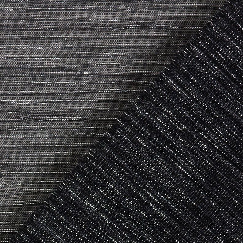 Transparante plissé glitterstrepen – zwart,  image number 4