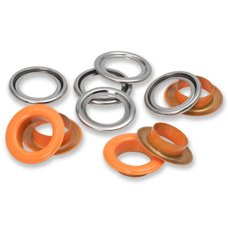 Oogjes met sluitringen [15 stuks | Ø 14 mm] | Prym – oranje/zilver metallic,  image number 2