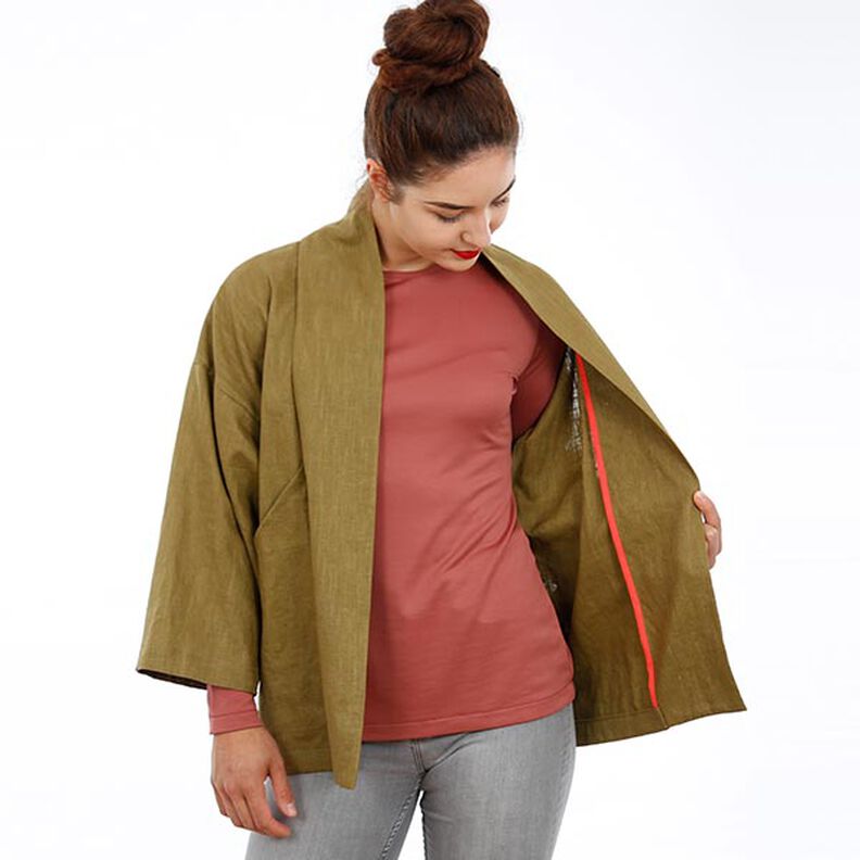 FRAU SINA - kimono-jas met schuine zakken, Studio Schnittreif | XS - XXL,  image number 3