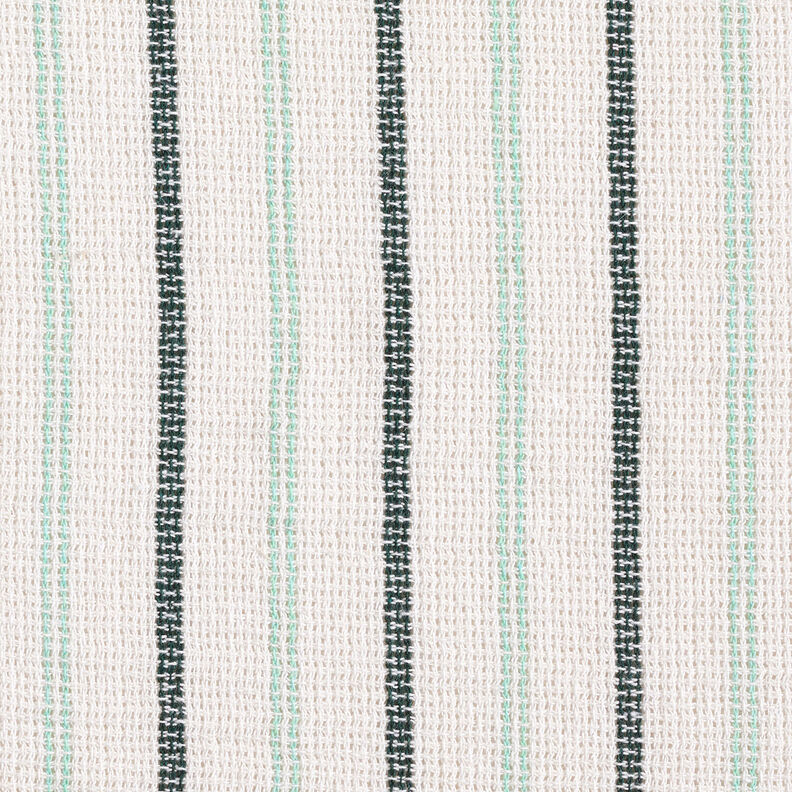 Katoenen stof met rasterstructuur langsstrepen – wit/pepermunt,  image number 1