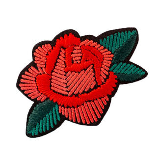 Applicatie  Roos [ 5,5 x 8,5 cm ] – rood/groen, 