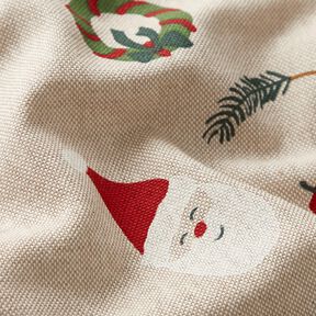 Decostof Half panama Kerstdecoratiemix – natuur/rood, 