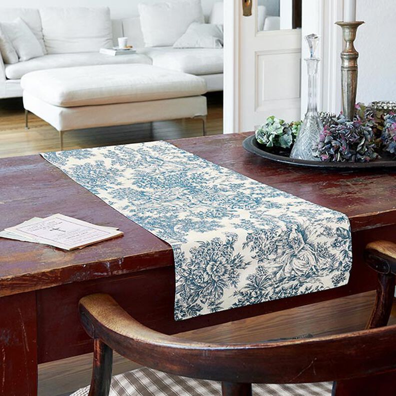 Decostof Canvas Toile de Jouy 280 cm – blauw,  image number 8