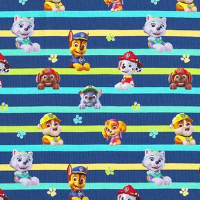 Katoenjersey Licentiestof Paw Patrol gestreept | Viacom – marineblauw, 