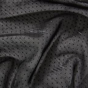 Chiffon glitterstrepen en stippen – zwart, 